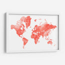 Mapa mundial con los países delineados Coralinah - Rosana Laiz Blursbyai | Cuadro decorativo de Canvas Lab