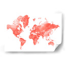 Mapa mundial con los países delineados Coralinah - Rosana Laiz Blursbyai | Cuadro decorativo de Canvas Lab