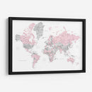 Mapa mundial en acuarela con ciudades Xenia - Rosana Laiz Blursbyai | Cuadro decorativo de Canvas Lab
