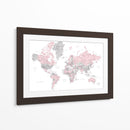 Mapa mundial en acuarela con ciudades Xenia - Rosana Laiz Blursbyai | Cuadro decorativo de Canvas Lab