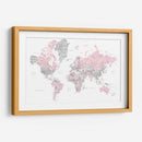 Mapa mundial en acuarela con ciudades Xenia - Rosana Laiz Blursbyai | Cuadro decorativo de Canvas Lab