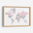 Mapa mundial en acuarela con ciudades Xenia - Rosana Laiz Blursbyai | Cuadro decorativo de Canvas Lab