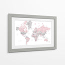 Mapa mundial en acuarela con ciudades Xenia - Rosana Laiz Blursbyai | Cuadro decorativo de Canvas Lab