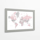 Mapa mundial en acuarela con ciudades Xenia - Rosana Laiz Blursbyai | Cuadro decorativo de Canvas Lab