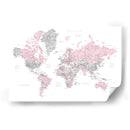 Mapa mundial en acuarela con ciudades Xenia - Rosana Laiz Blursbyai | Cuadro decorativo de Canvas Lab