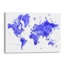 Mapa mundial en acuarela con ciudades Uyen - Rosana Laiz Blursbyai | Cuadro decorativo de Canvas Lab