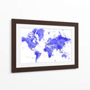 Mapa mundial en acuarela con ciudades Uyen - Rosana Laiz Blursbyai | Cuadro decorativo de Canvas Lab