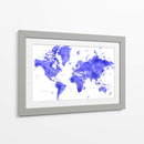 Mapa mundial en acuarela con ciudades Uyen - Rosana Laiz Blursbyai | Cuadro decorativo de Canvas Lab