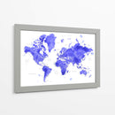 Mapa mundial en acuarela con ciudades Uyen - Rosana Laiz Blursbyai | Cuadro decorativo de Canvas Lab