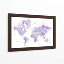 Mapa mundial en acuarela con ciudades Gina - Rosana Laiz Blursbyai | Cuadro decorativo de Canvas Lab