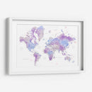 Mapa mundial en acuarela con ciudades Gina - Rosana Laiz Blursbyai | Cuadro decorativo de Canvas Lab