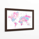 Mapa mundial en acuarela con ciudades Keahi - Rosana Laiz Blursbyai | Cuadro decorativo de Canvas Lab
