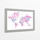 Mapa mundial en acuarela con ciudades Keahi - Rosana Laiz Blursbyai | Cuadro decorativo de Canvas Lab