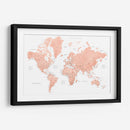 Mapa mundial de oro rosa con ciudades Hadi - Rosana Laiz Blursbyai | Cuadro decorativo de Canvas Lab