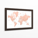 Mapa mundial de oro rosa con ciudades Hadi - Rosana Laiz Blursbyai | Cuadro decorativo de Canvas Lab