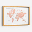 Mapa mundial de oro rosa con ciudades Hadi - Rosana Laiz Blursbyai | Cuadro decorativo de Canvas Lab