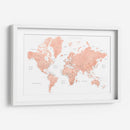 Mapa mundial de oro rosa con ciudades Hadi - Rosana Laiz Blursbyai | Cuadro decorativo de Canvas Lab