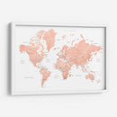 Mapa mundial de oro rosa con ciudades Hadi - Rosana Laiz Blursbyai | Cuadro decorativo de Canvas Lab