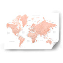 Mapa mundial de oro rosa con ciudades Hadi - Rosana Laiz Blursbyai | Cuadro decorativo de Canvas Lab