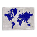 Mapa del mundo angustiado con ciudades Delaney - Rosana Laiz Blursbyai | Cuadro decorativo de Canvas Lab