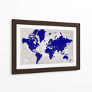 Mapa del mundo angustiado con ciudades Delaney - Rosana Laiz Blursbyai | Cuadro decorativo de Canvas Lab