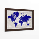 Mapa del mundo angustiado con ciudades Delaney - Rosana Laiz Blursbyai | Cuadro decorativo de Canvas Lab