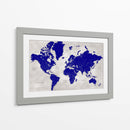Mapa del mundo angustiado con ciudades Delaney - Rosana Laiz Blursbyai | Cuadro decorativo de Canvas Lab