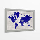 Mapa del mundo angustiado con ciudades Delaney - Rosana Laiz Blursbyai | Cuadro decorativo de Canvas Lab