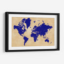 Mapa del mundo rústico con ciudades Korinne - Rosana Laiz Blursbyai | Cuadro decorativo de Canvas Lab