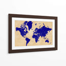 Mapa del mundo rústico con ciudades Korinne - Rosana Laiz Blursbyai | Cuadro decorativo de Canvas Lab