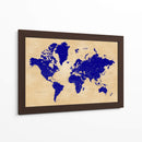 Mapa del mundo rústico con ciudades Korinne - Rosana Laiz Blursbyai | Cuadro decorativo de Canvas Lab