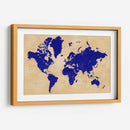 Mapa del mundo rústico con ciudades Korinne - Rosana Laiz Blursbyai | Cuadro decorativo de Canvas Lab