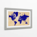 Mapa del mundo rústico con ciudades Korinne - Rosana Laiz Blursbyai | Cuadro decorativo de Canvas Lab