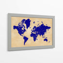 Mapa del mundo rústico con ciudades Korinne - Rosana Laiz Blursbyai | Cuadro decorativo de Canvas Lab