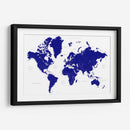 Mapa mundial azul marino con ciudades Nevin - Rosana Laiz Blursbyai | Cuadro decorativo de Canvas Lab