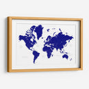 Mapa mundial azul marino con ciudades Nevin - Rosana Laiz Blursbyai | Cuadro decorativo de Canvas Lab