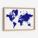Mapa mundial azul marino con ciudades Nevin - Rosana Laiz Blursbyai | Cuadro decorativo de Canvas Lab