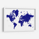 Mapa mundial azul marino con ciudades Nevin - Rosana Laiz Blursbyai | Cuadro decorativo de Canvas Lab