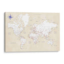 Mapa del mundo rústico con ciudades Deuce - Rosana Laiz Blursbyai | Cuadro decorativo de Canvas Lab