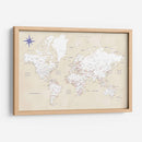 Mapa del mundo rústico con ciudades Deuce - Rosana Laiz Blursbyai | Cuadro decorativo de Canvas Lab