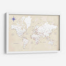 Mapa del mundo rústico con ciudades Deuce - Rosana Laiz Blursbyai | Cuadro decorativo de Canvas Lab