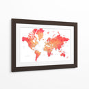 Mapa mundial en acuarela con ciudades Keats - Rosana Laiz Blursbyai | Cuadro decorativo de Canvas Lab