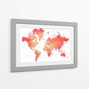 Mapa mundial en acuarela con ciudades Keats - Rosana Laiz Blursbyai | Cuadro decorativo de Canvas Lab