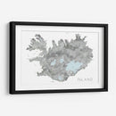 Isla - Mapa de Islandia en acuarela gris con etiquetas nativas - Rosana Laiz Blursbyai | Cuadro decorativo de Canvas Lab
