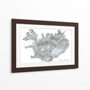 Isla - Mapa de Islandia en acuarela gris con etiquetas nativas - Rosana Laiz Blursbyai | Cuadro decorativo de Canvas Lab