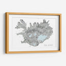Isla - Mapa de Islandia en acuarela gris con etiquetas nativas - Rosana Laiz Blursbyai | Cuadro decorativo de Canvas Lab