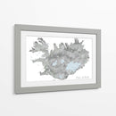 Isla - Mapa de Islandia en acuarela gris con etiquetas nativas - Rosana Laiz Blursbyai | Cuadro decorativo de Canvas Lab