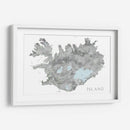 Isla - Mapa de Islandia en acuarela gris con etiquetas nativas - Rosana Laiz Blursbyai | Cuadro decorativo de Canvas Lab