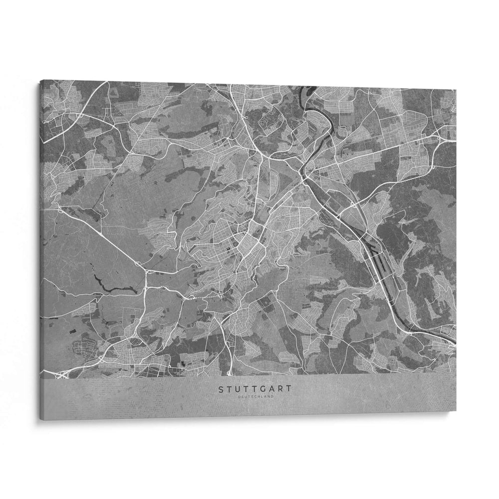Mapa de Stuttgart Alemania en estilo vintage gris - Rosana Laiz Blursbyai | Cuadro decorativo de Canvas Lab