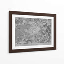 Mapa vintage gris del centro de Stuttgart, Alemania - Rosana Laiz Blursbyai | Cuadro decorativo de Canvas Lab
